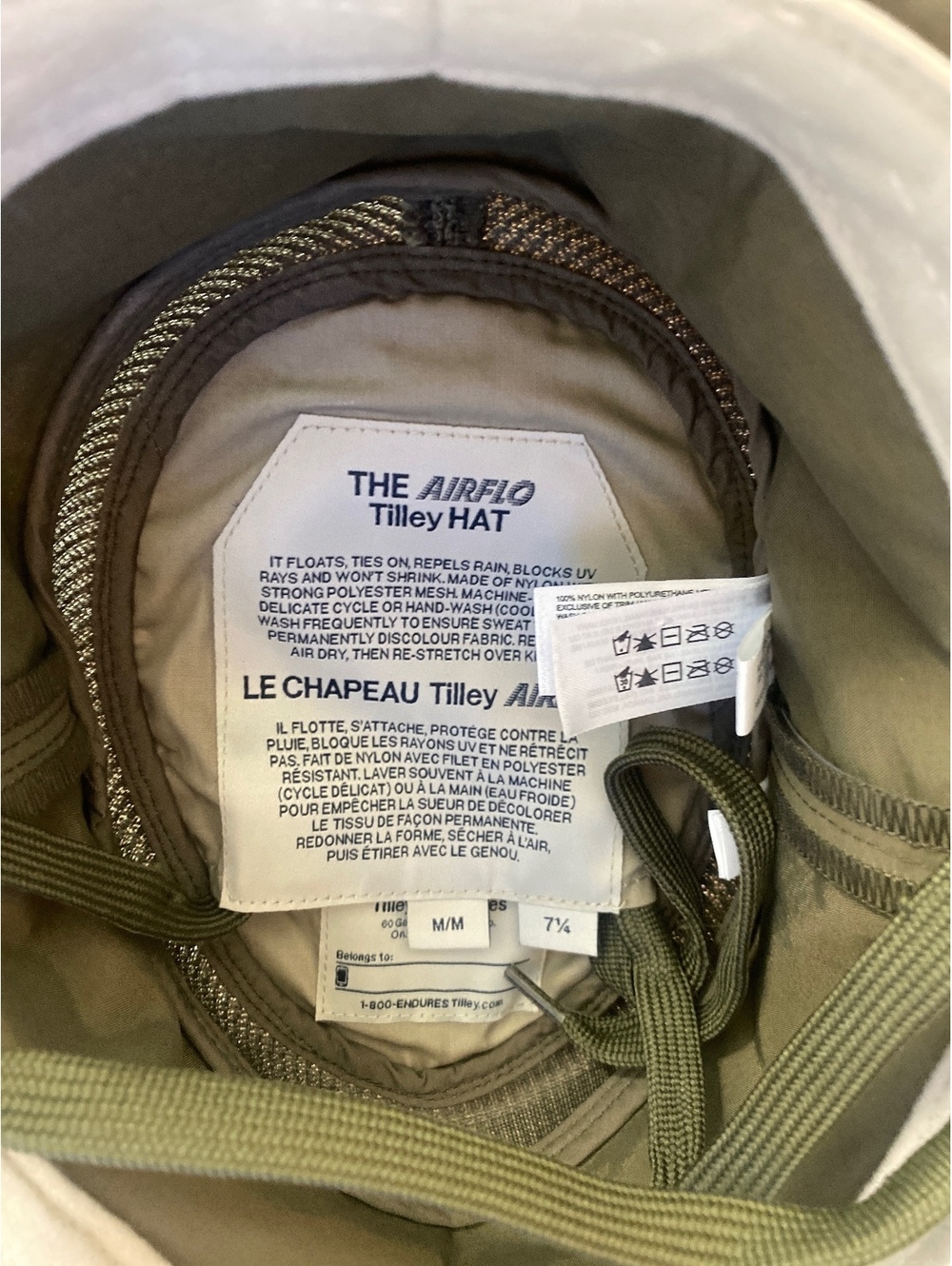Green Airflo Tilley Outdoor Fishing Sun Hat Medium 7 1/4 - Picture 2 of 4